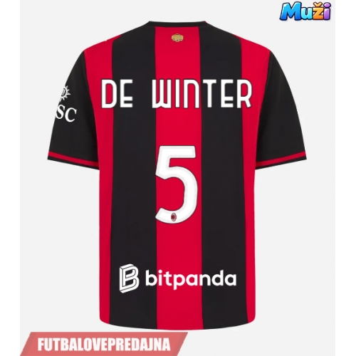Lacne Muži Futbalové dres AC Milan Koni De Winter #5 2026-27 Krátky Rukáv - Domáci